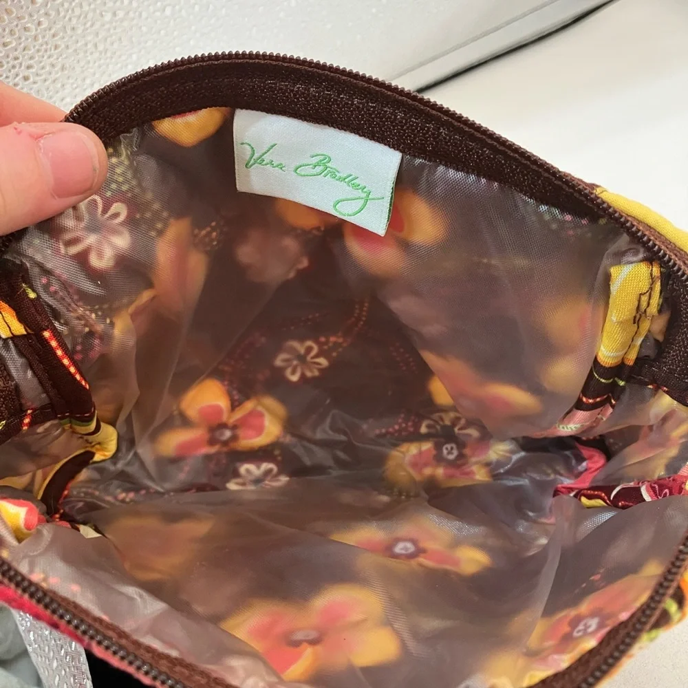 Vera Bradley Yellow and Brown Cosmetic Bag - Picture 4 of 13